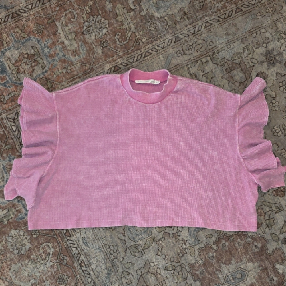 Altar'd State Bubblegum Pink Ribbed Crop Top